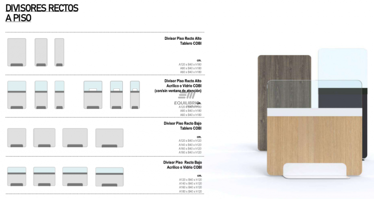 : DIVISORES RECTOS A PISO :: Equilibrio Modular - Amplio catalogo en muebles y mobiliario de oficina para todo Mexico.